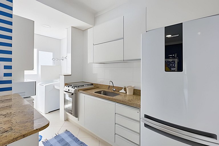 300 m Praia Grande -  2dorms - wi-fi - Jequitibá
