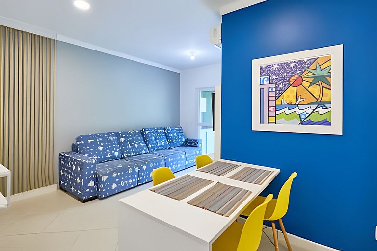 300 m Praia Grande -  2dorms - wi-fi - Jequitibá